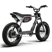 Rear view of the SUPER73-ZX Core Legacy Series ebike in metallic aluminum @color_metallic aluminum